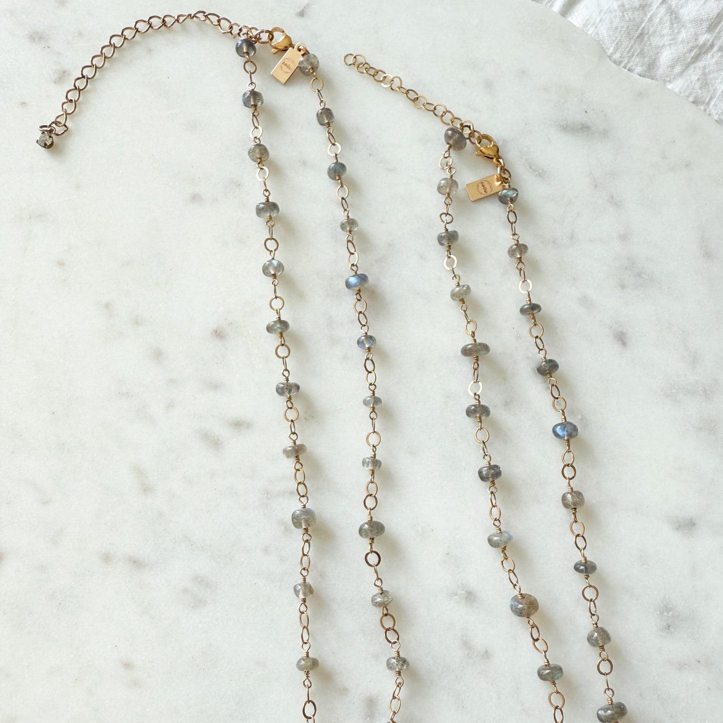 Kinley Labradorite 14KT Gold Chain Necklace  BelleStyle