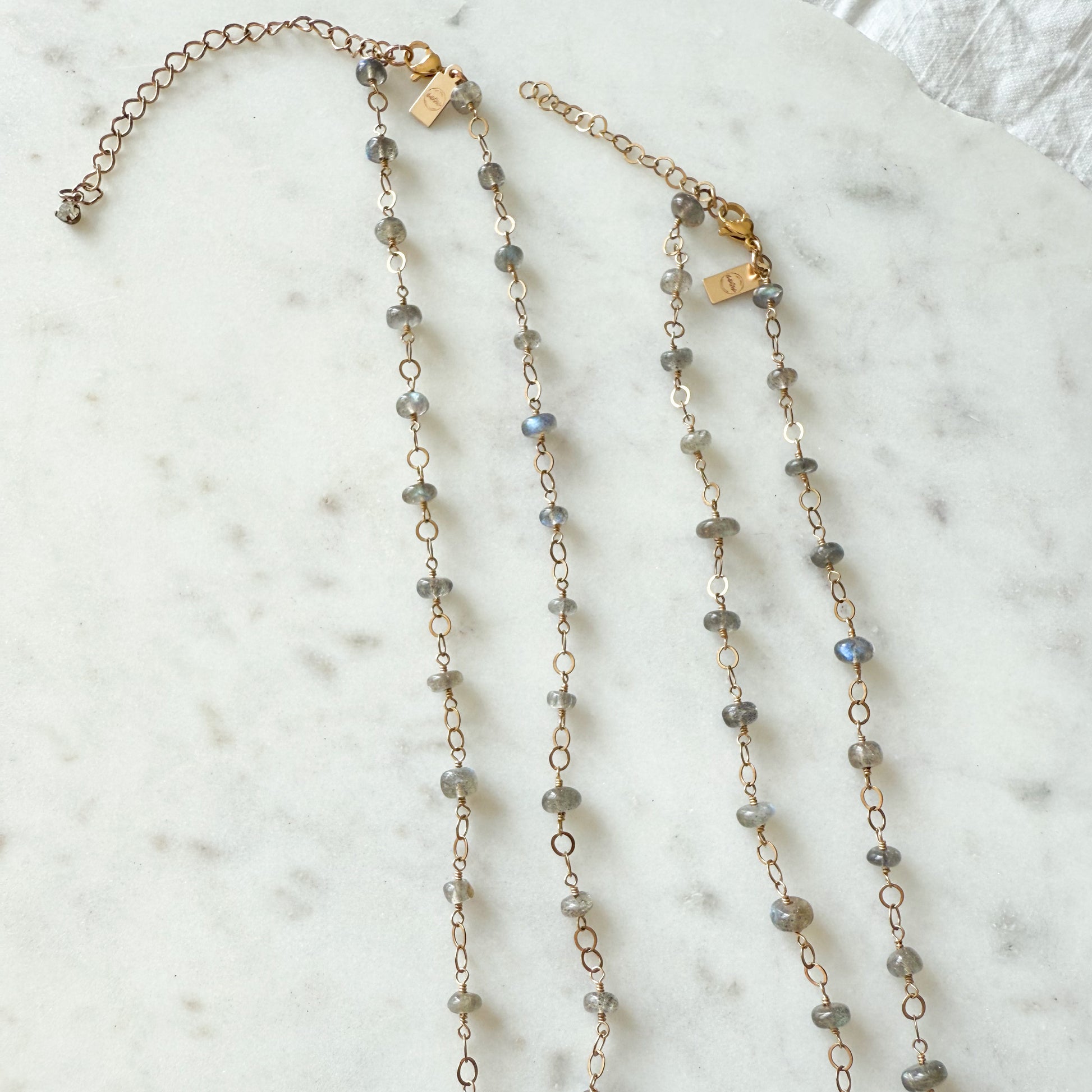 Kinley Labradorite 14KT Gold Chain Necklace  BelleStyle