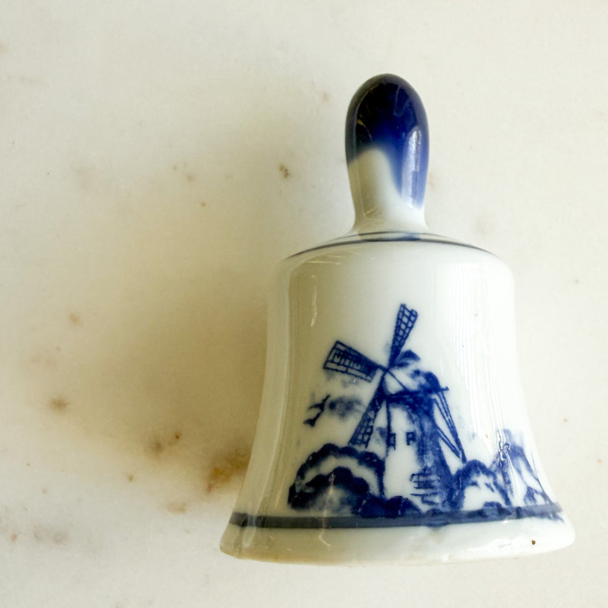 Windmill Delft  Cobalt Blue Porcelain Mini Dinner Bell