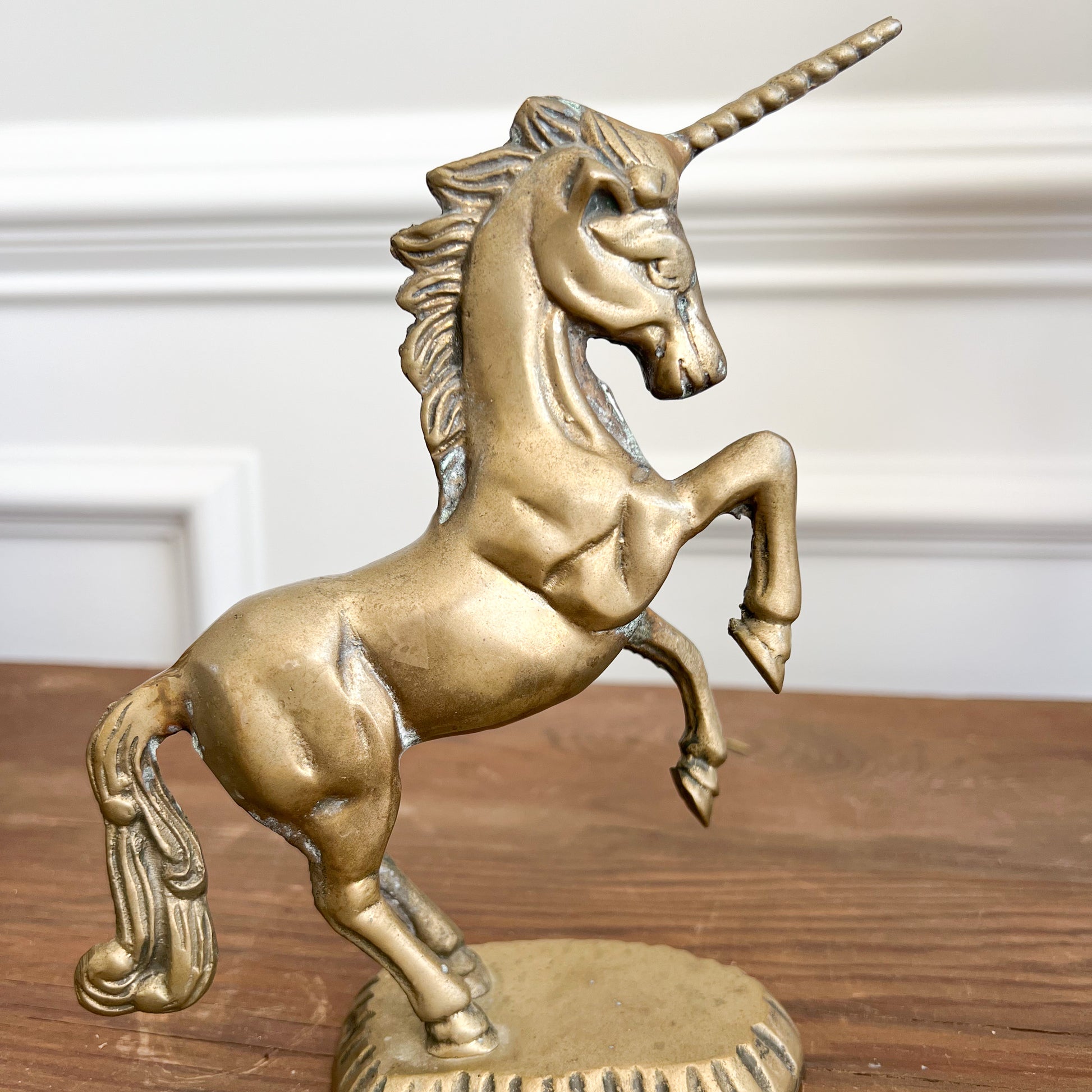 Unicorn Mid Century Modern Vintage Brass Figurine