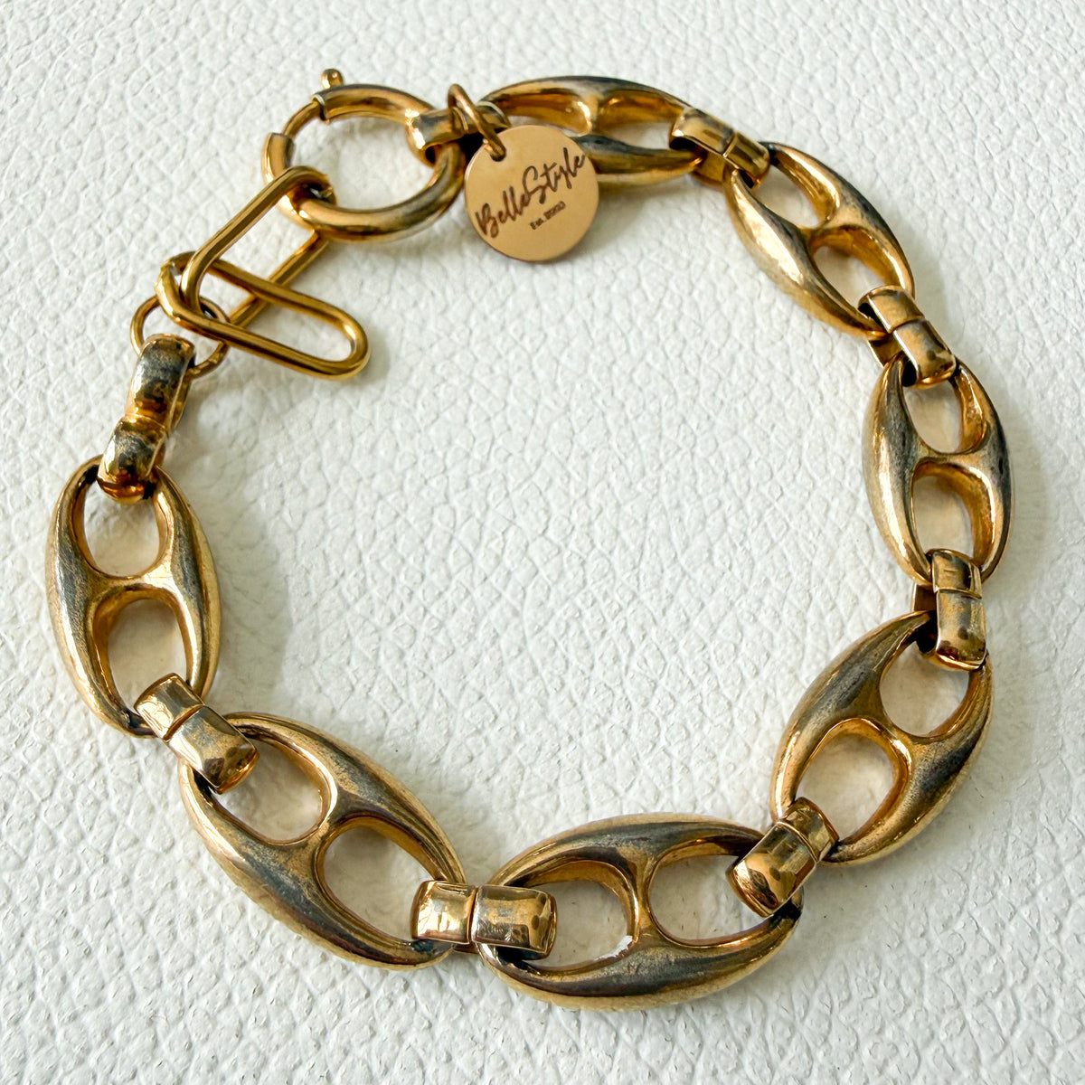 Sunshine Vintage Brass Patina Soda Tap Bracelet - BelleStyle