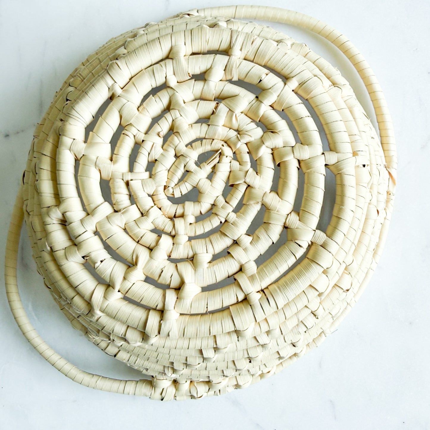 Rosemary Vintage Hand Woven Palm Handle Basket