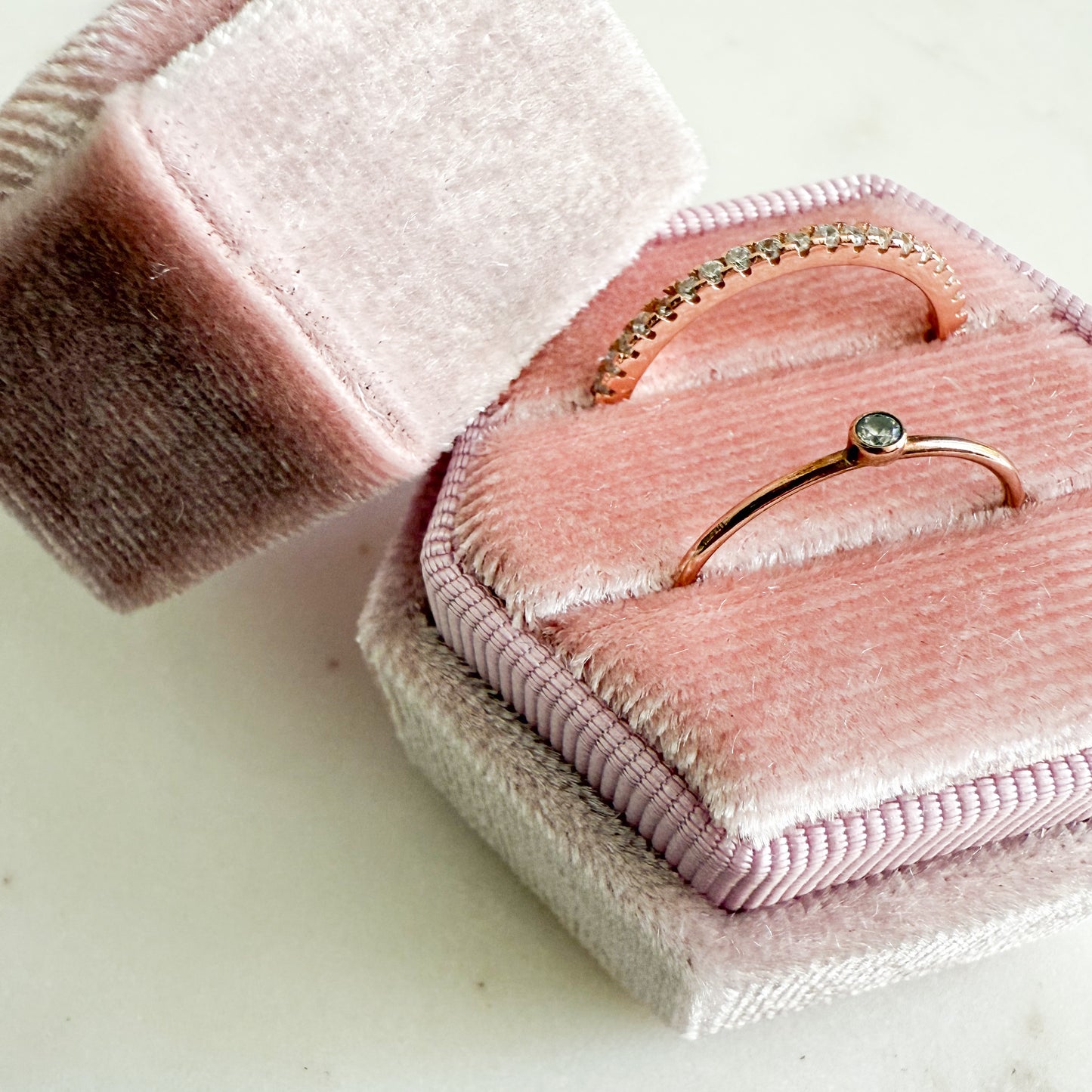 Eliza Rose Gold 925 Sterling Silver Ring Set