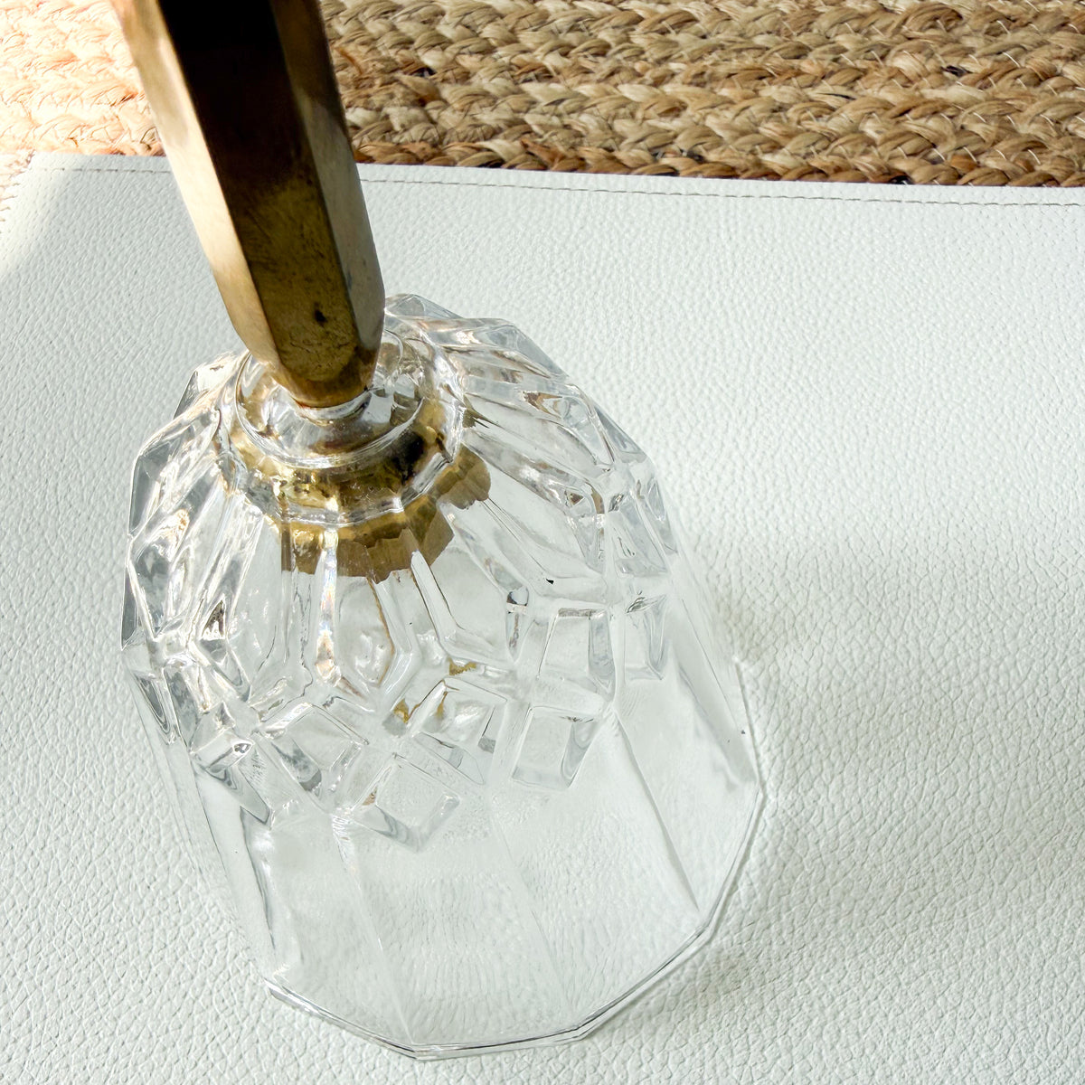 Oliver Vintage Crystal Bell with Patina Brass Handle - BelleStyle