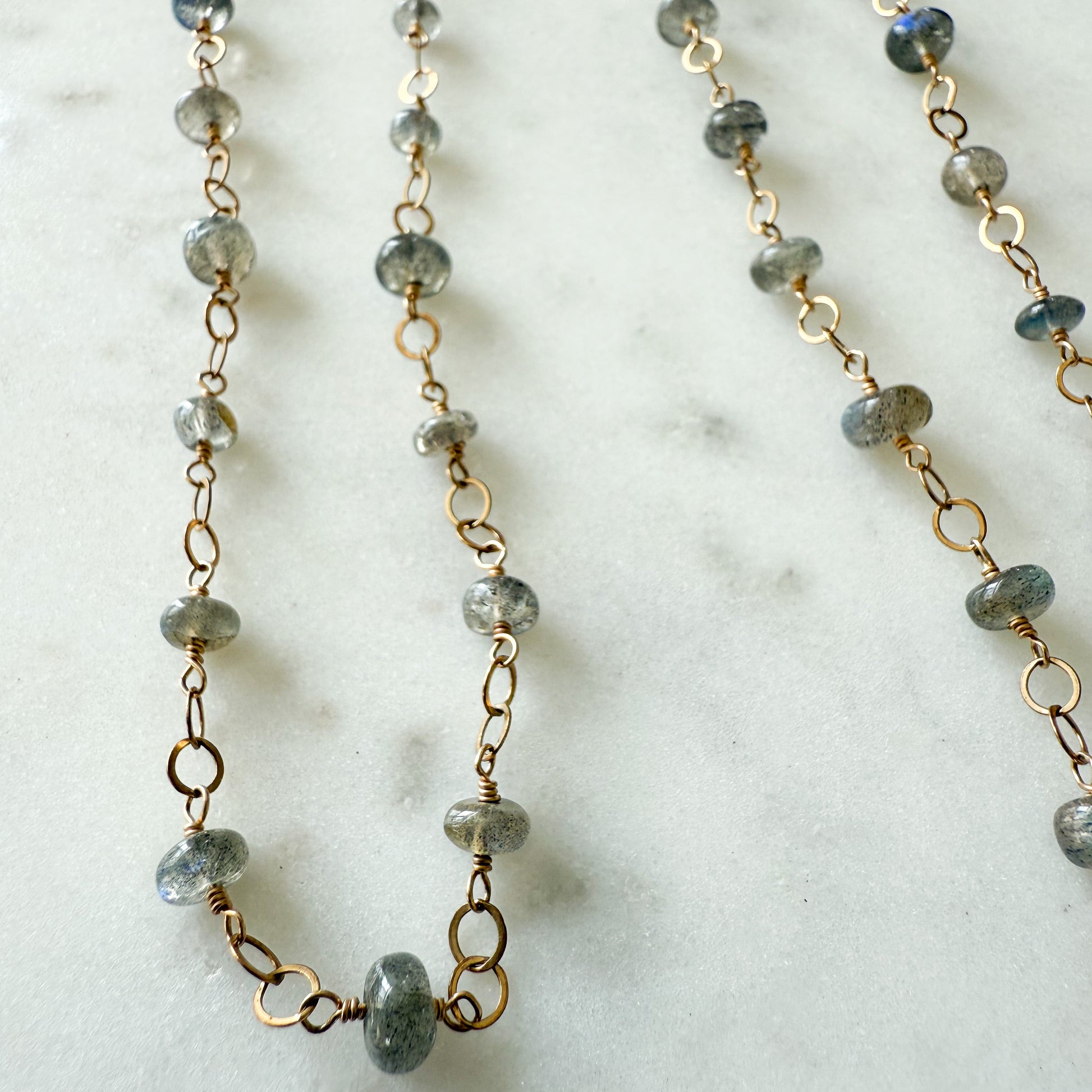Kinley Labradorite 14KT Gold Chain Necklace  BelleStyle