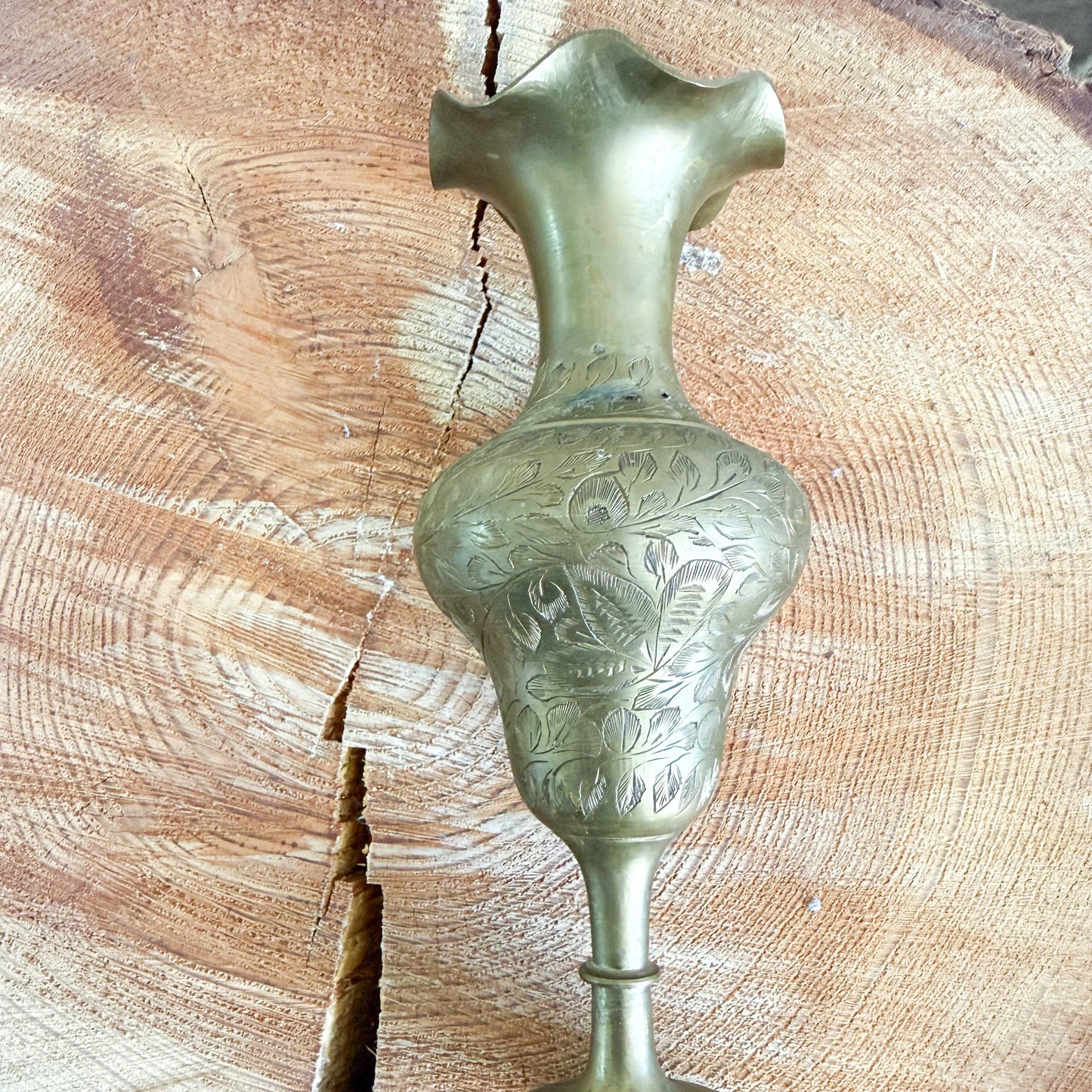 Wave MCM Vintage Brass Vase