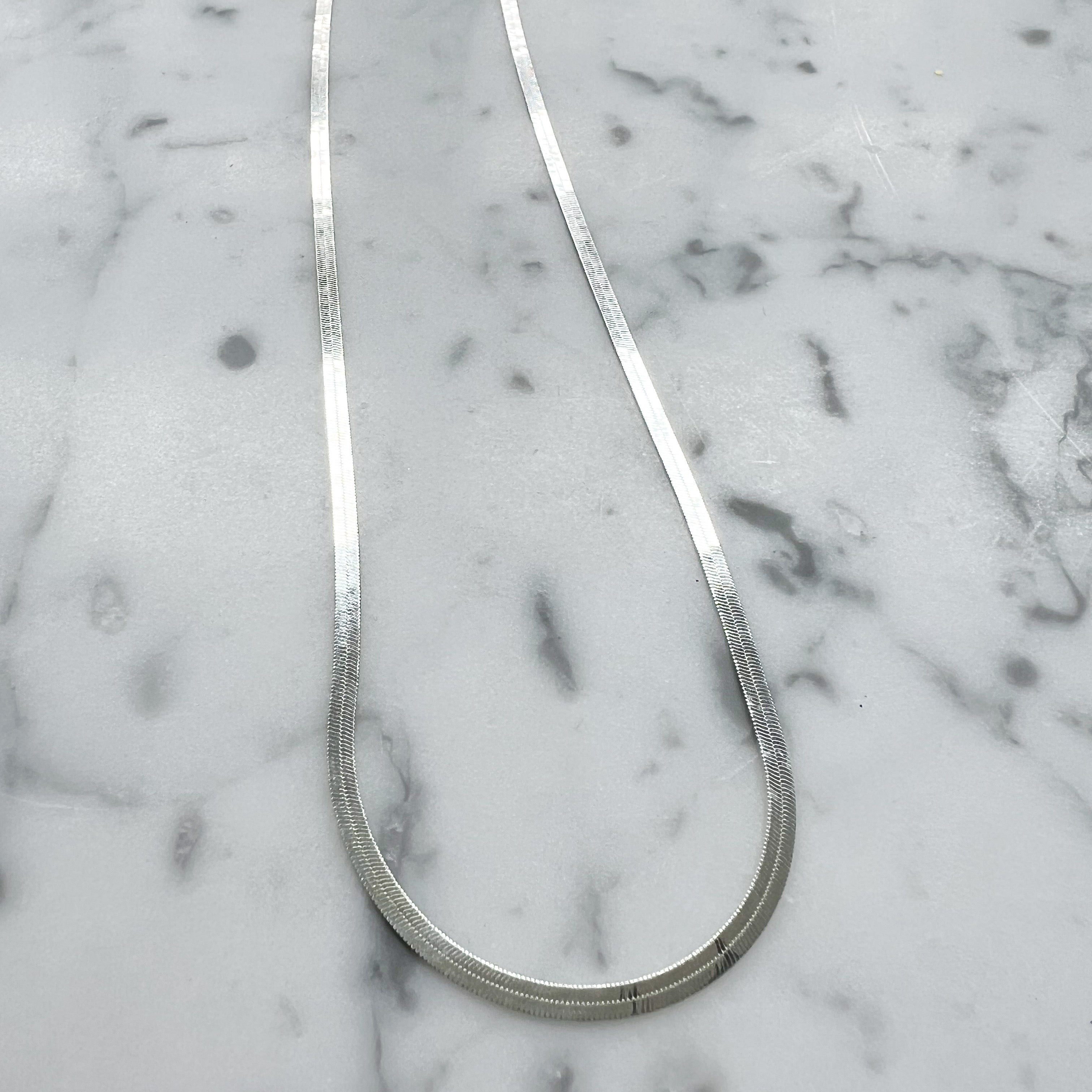 925 Sterling Silver Herringbone Layering Necklace - Multiple Lengths  Available * The Silver Cedar