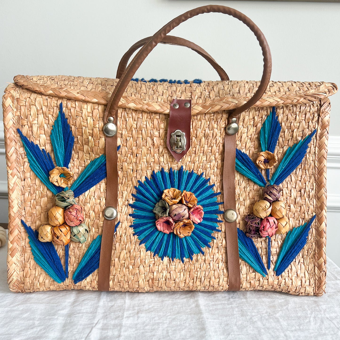 Acapulco Vintage Woven Large Tote Bag