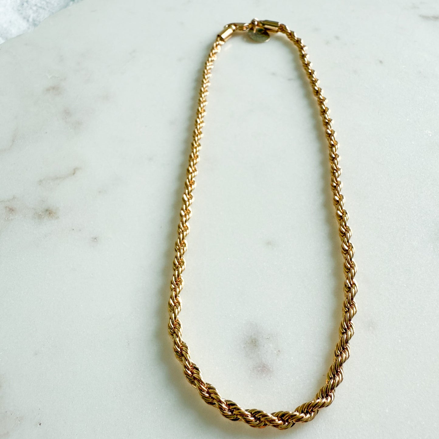 BelleStyle Thick Gold 18K Plate Brass Rope Chain Necklace