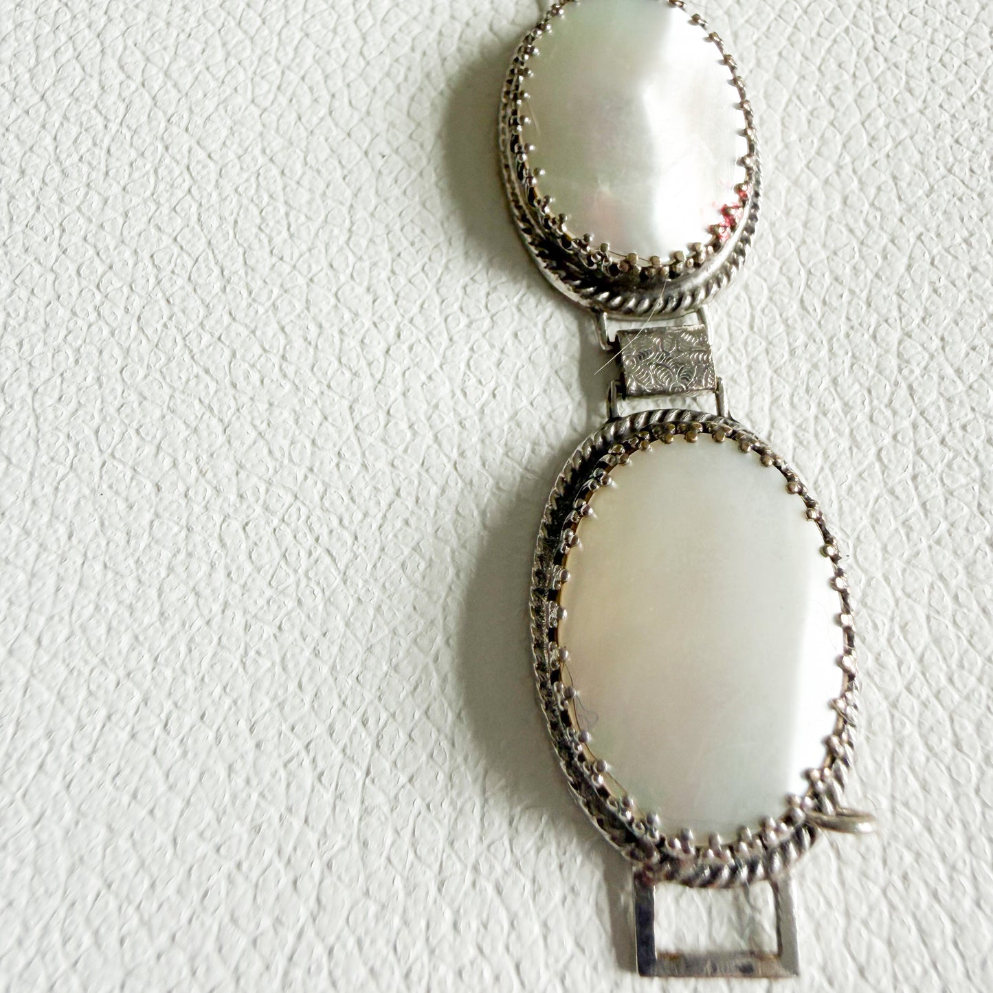 Seagull Whiting & Davis Co. Vintage Mother of Pearl Sterling Silver 925 Bracelet