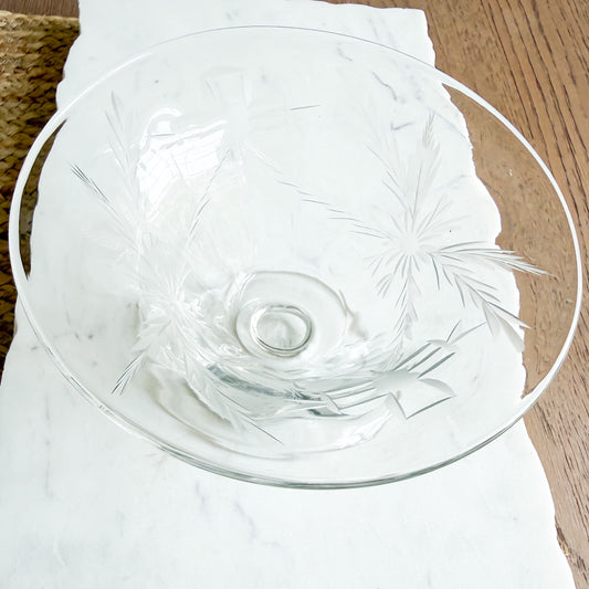 Daffodil Vintage Large Rim Decorative Glass Bowl