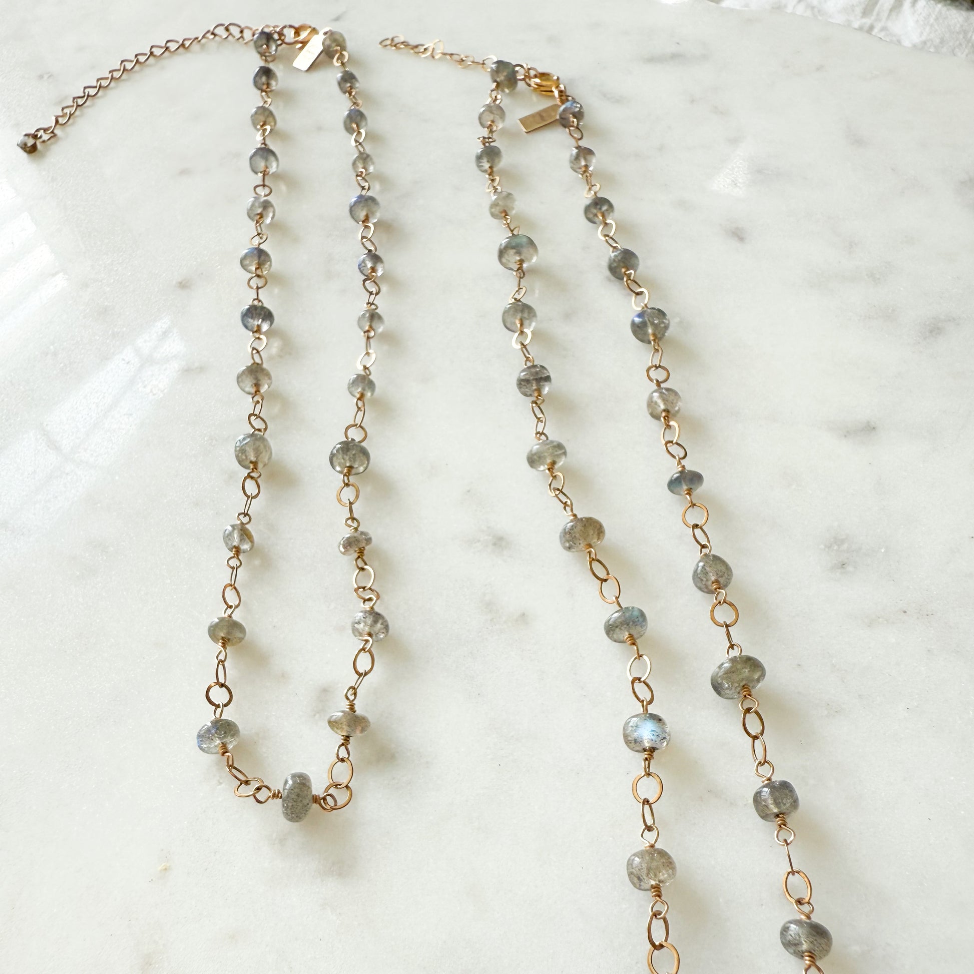 Kinley Labradorite 14KT Gold Chain Necklace  BelleStyle