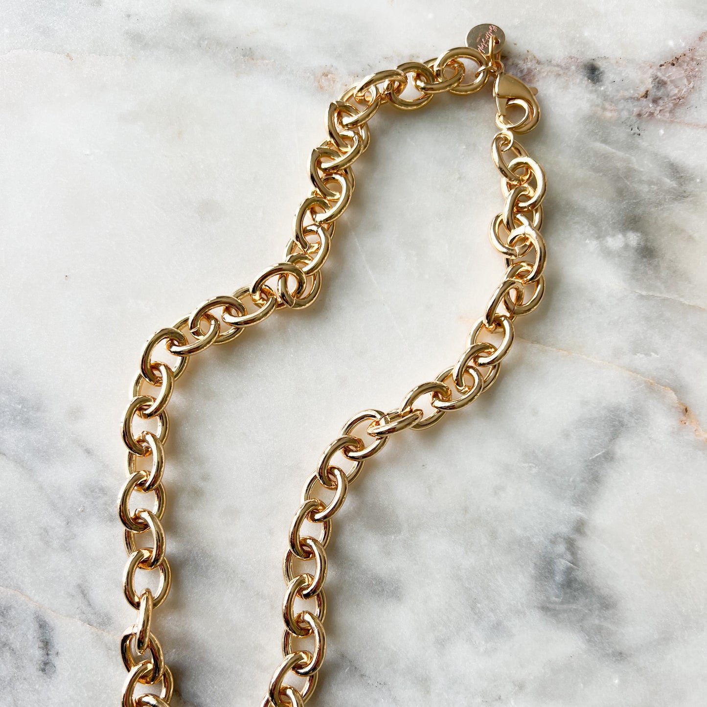 Jackie Gold Thick Chain Necklace