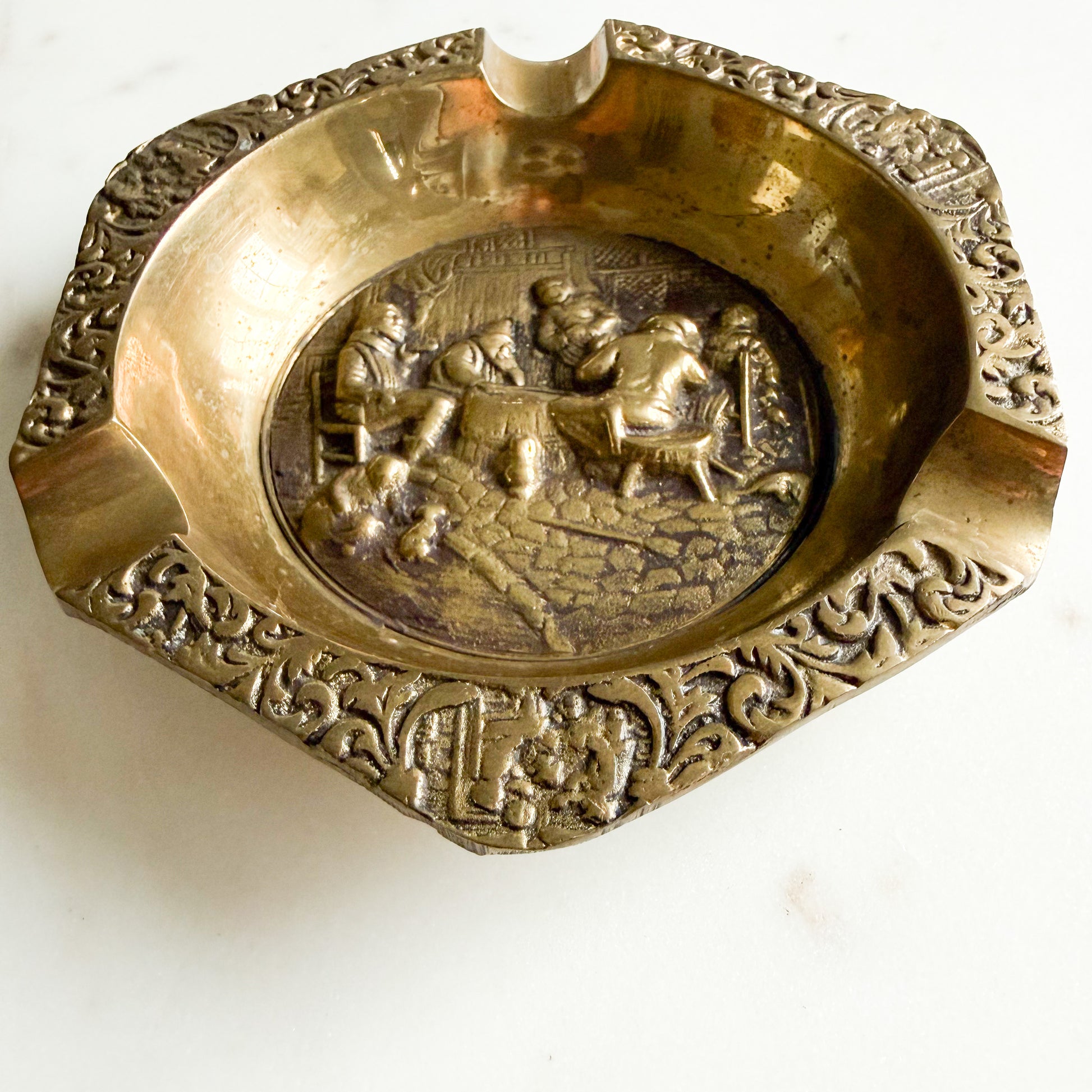 Flynn Antique Brass Ashtray Jewelry Holder
