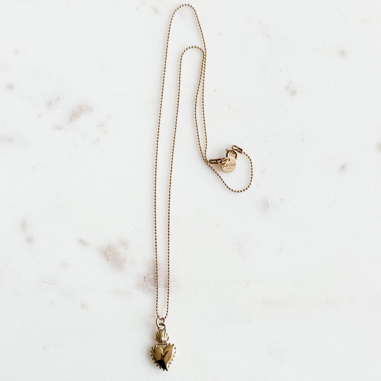 Philipine Sacred Heart Mini Ball Chain 18” Necklace