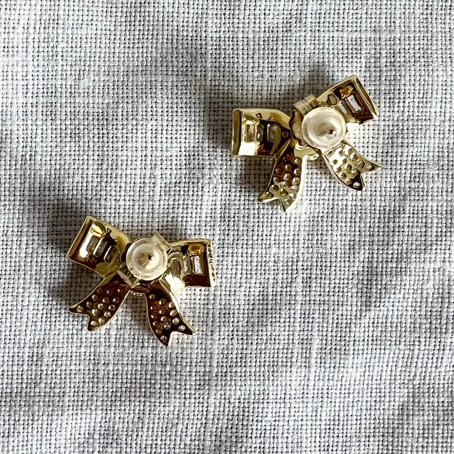 Belle Bow Baguette Crystal Stud Earrings