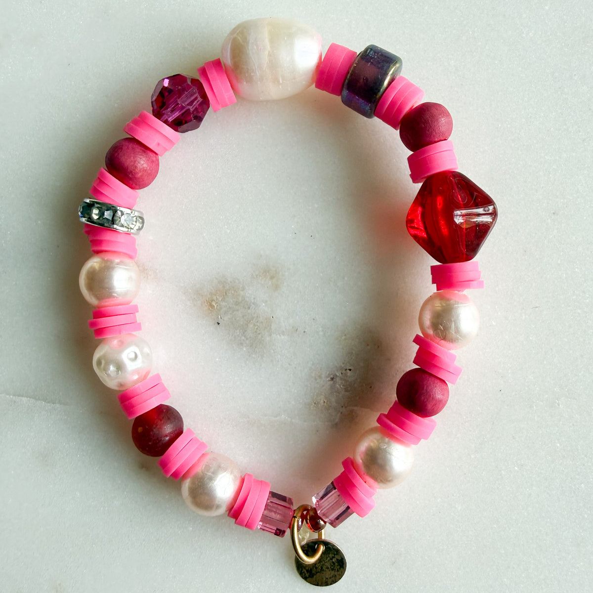 Strawberry Girl’s Freshwater Pearl Semi-Precious Stone Bracelet
