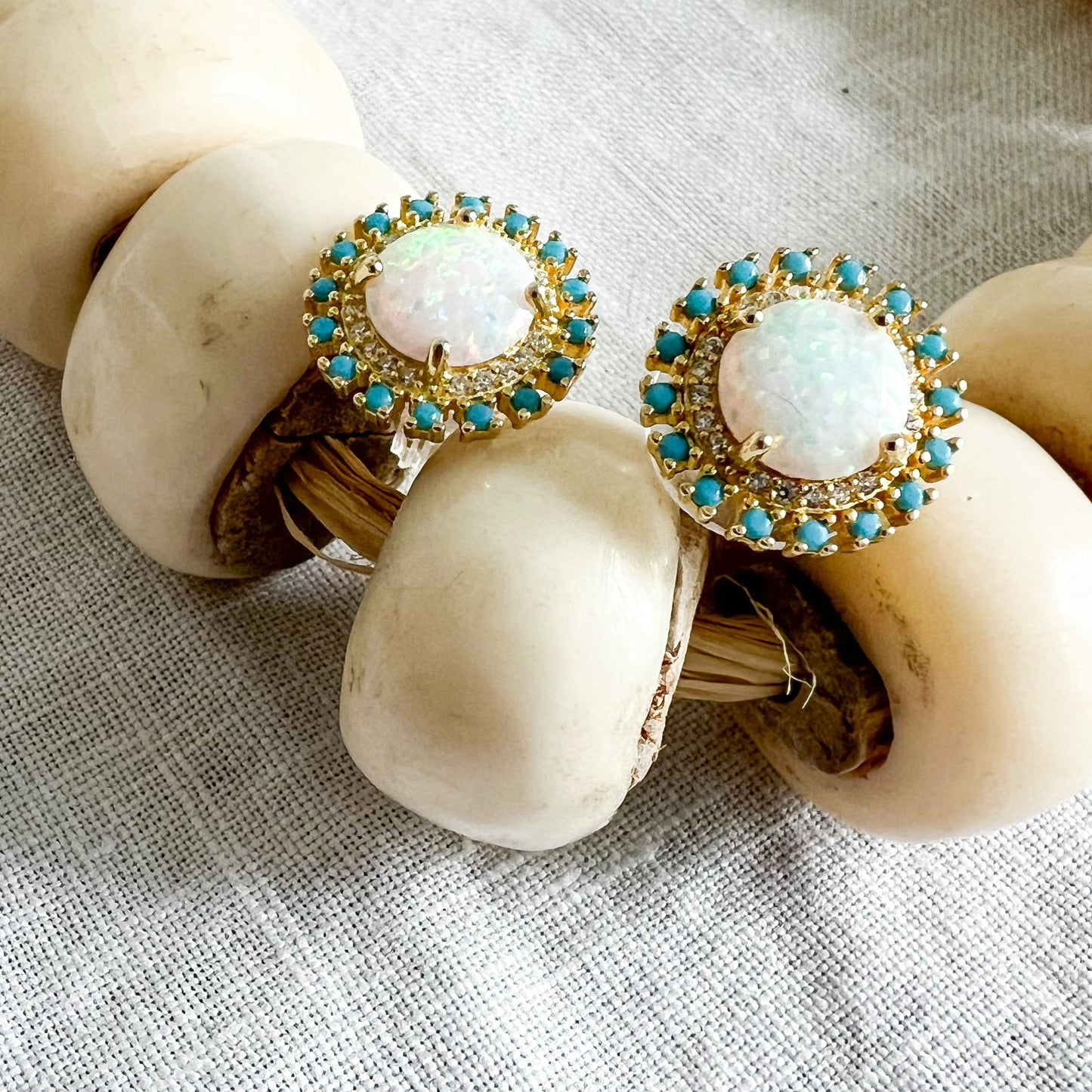 Presley Opal Turquoise Stud 925 Earrings