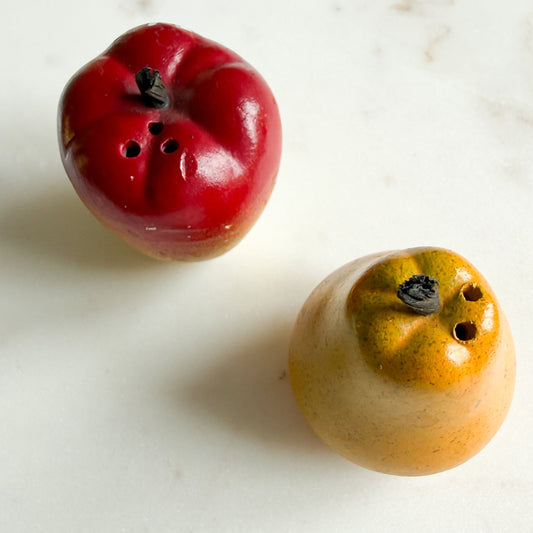 Apple Pear MCM Hand Painted Salt Pepper Shakers - BelleStyle