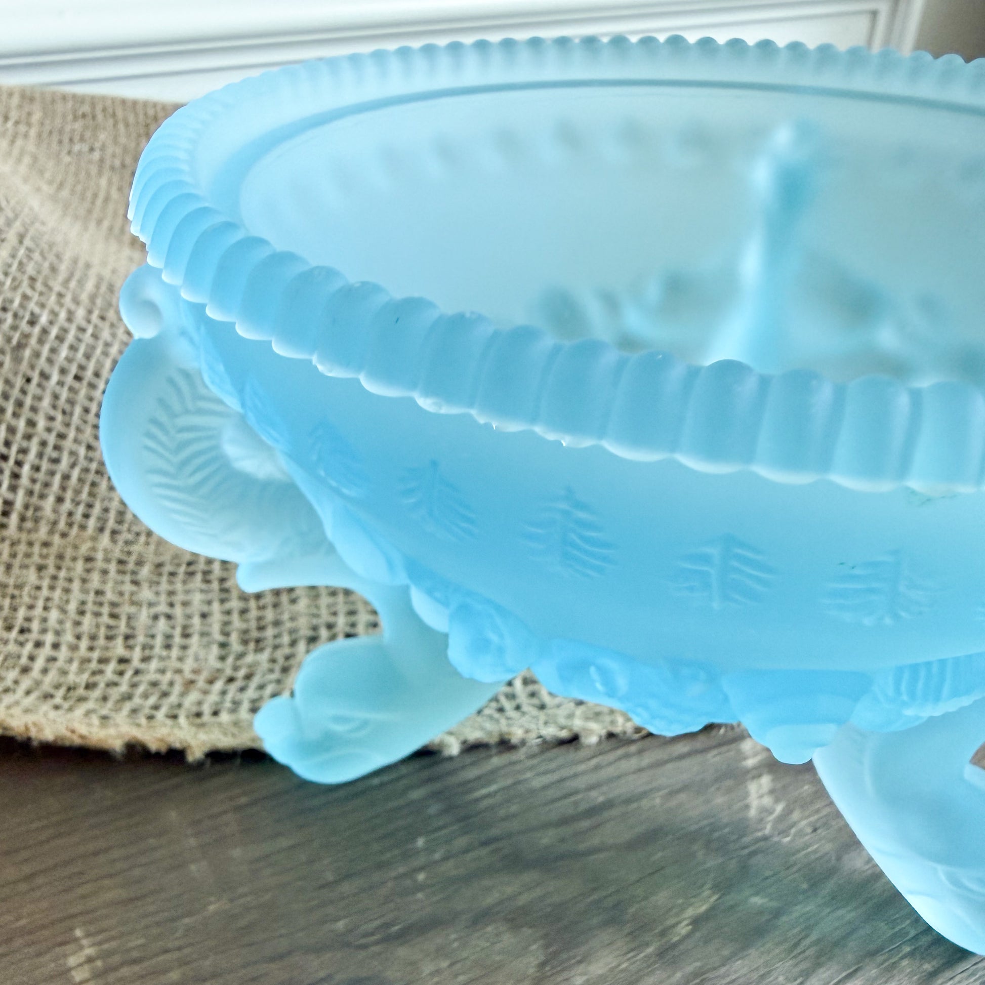 Bluegrass Vintage Frosted Glass Jewelry Bowl