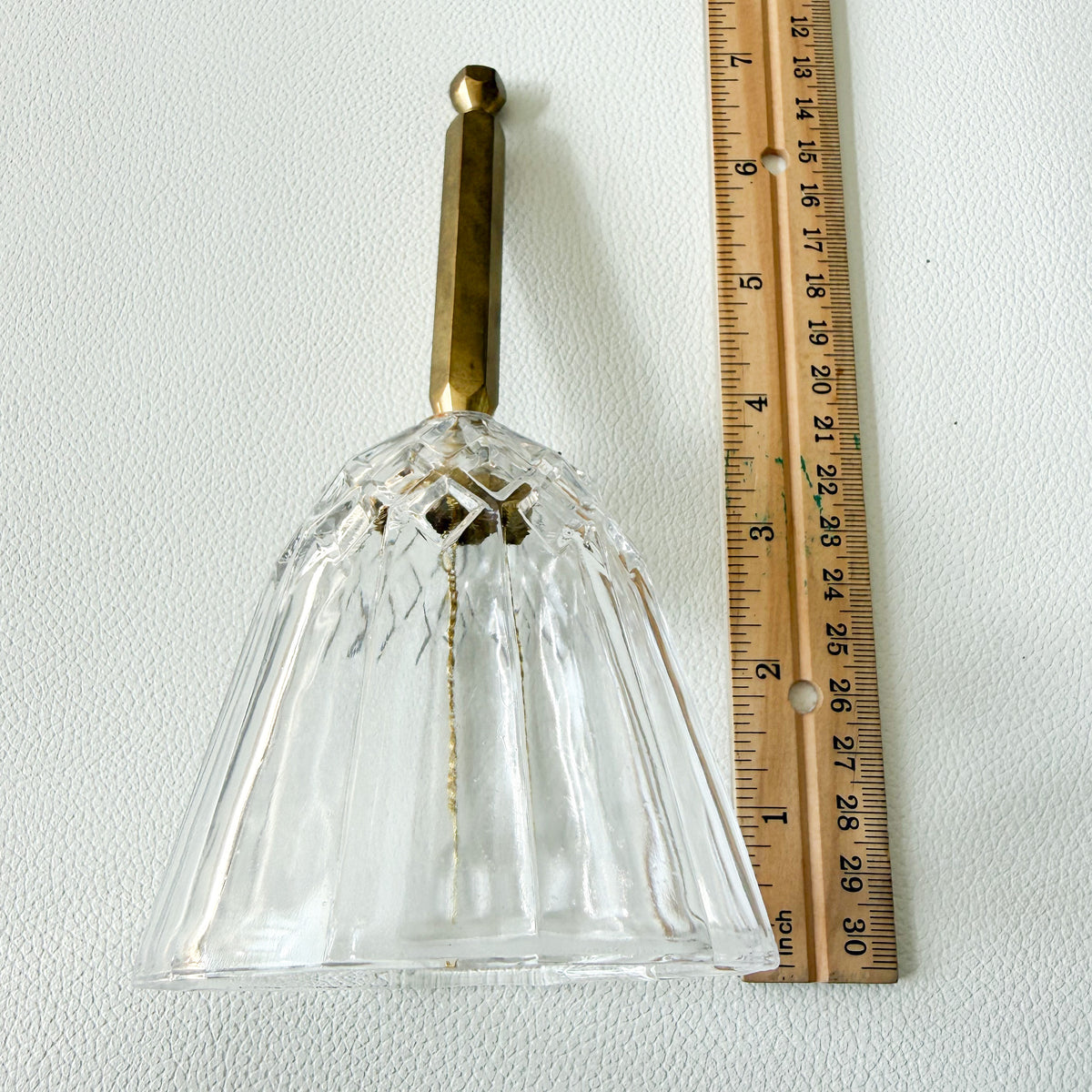 Oliver Vintage Crystal Bell with Patina Brass Handle - BelleStyle