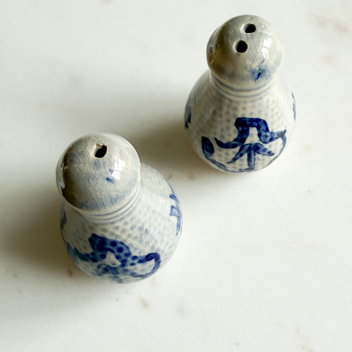 LilyPad MCM German Salt Glazed Stoneware Salt Pepper Shakers