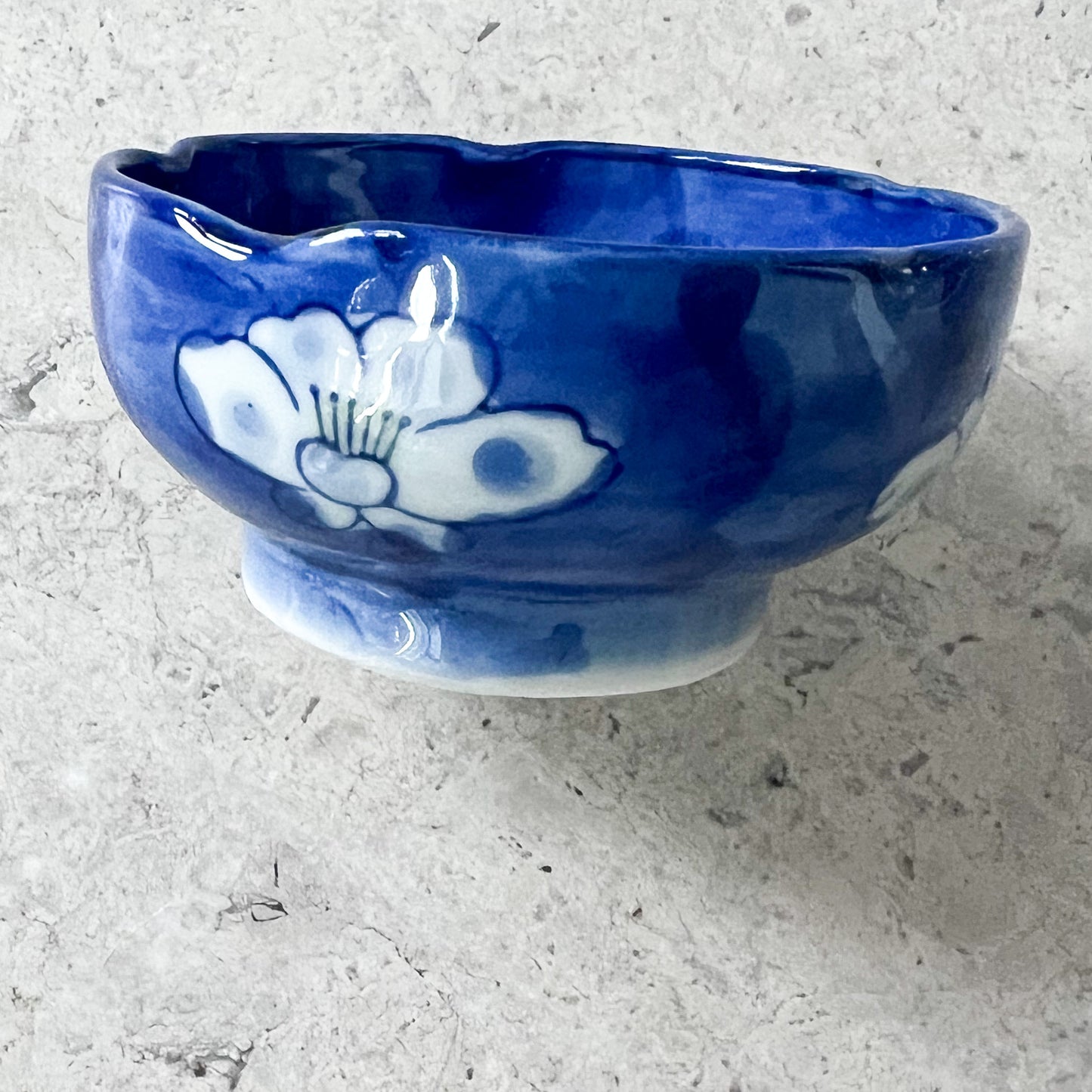 Vintage Hand painted Blue and White Jewelry Bowl