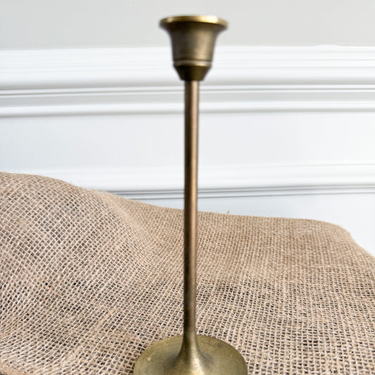 Trumpet Vintage Brass Candle Holder