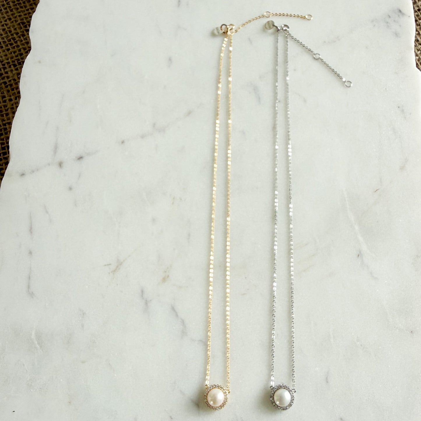 Sophia CZ Freshwater Pearl 925 Adjustable Chain Necklace