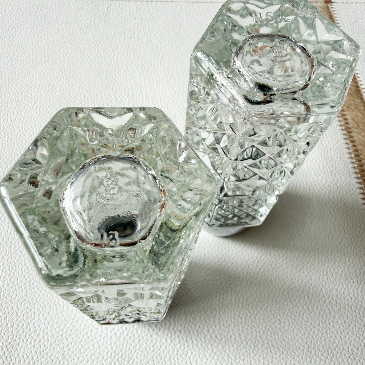 McAdams Vintage Anchor Hocking Wexford Salt Pepper Shaker Set