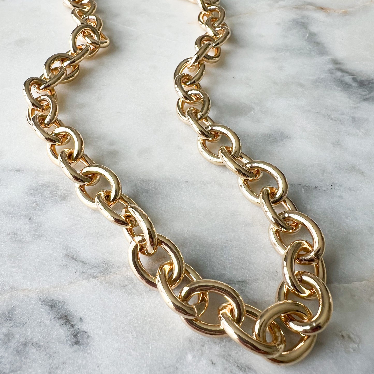 Jackie Gold Thick Chain Necklace