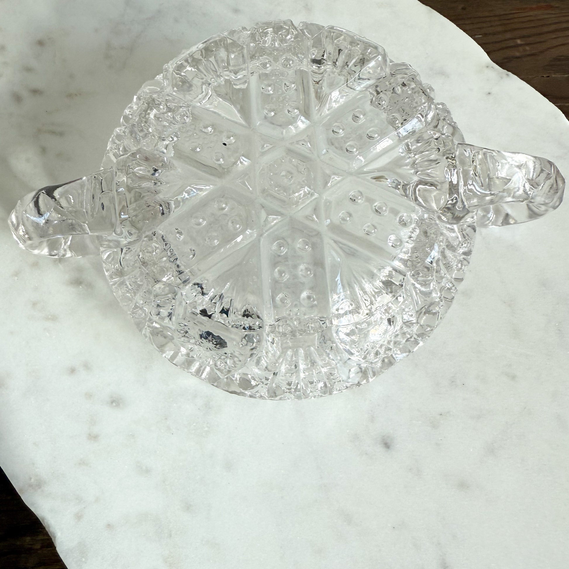 Wales Vintage Crystal Double Handle Jewelry Bowl