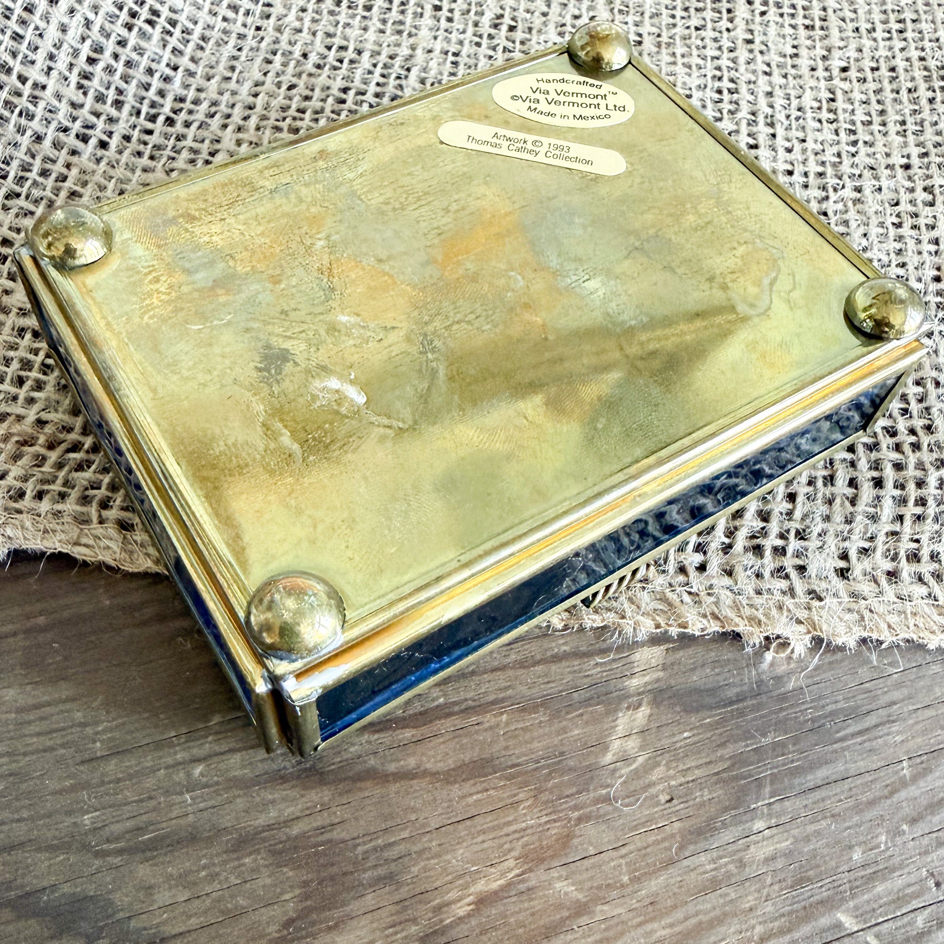 Cleo Vintage Angelface Glass Jewelry Box