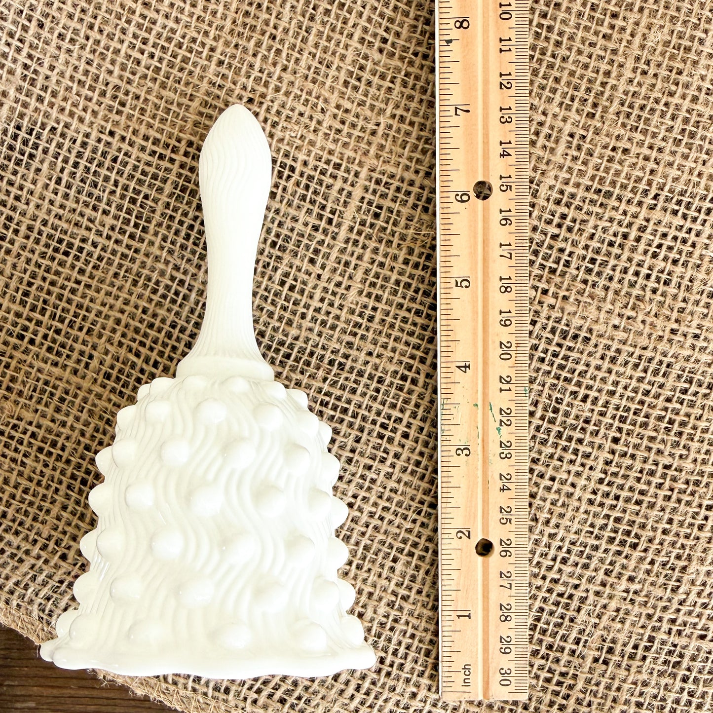 Dot Vintage Milk Glass White Dinner Bell