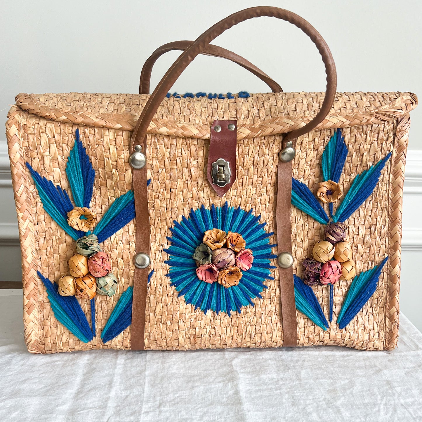 Acapulco Vintage Woven Large Tote Bag