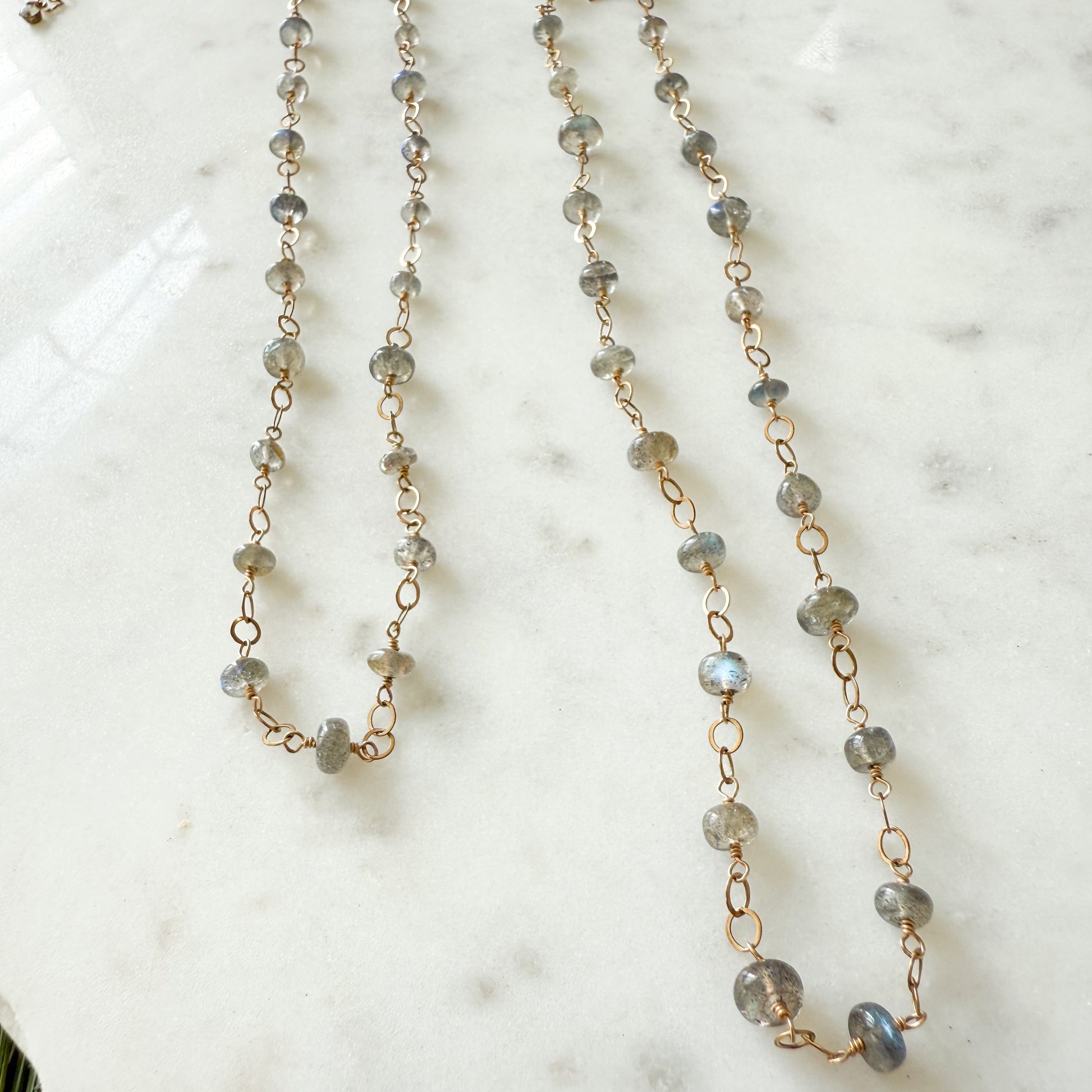 Kinley Labradorite 14KT Gold Chain Necklace  BelleStyle