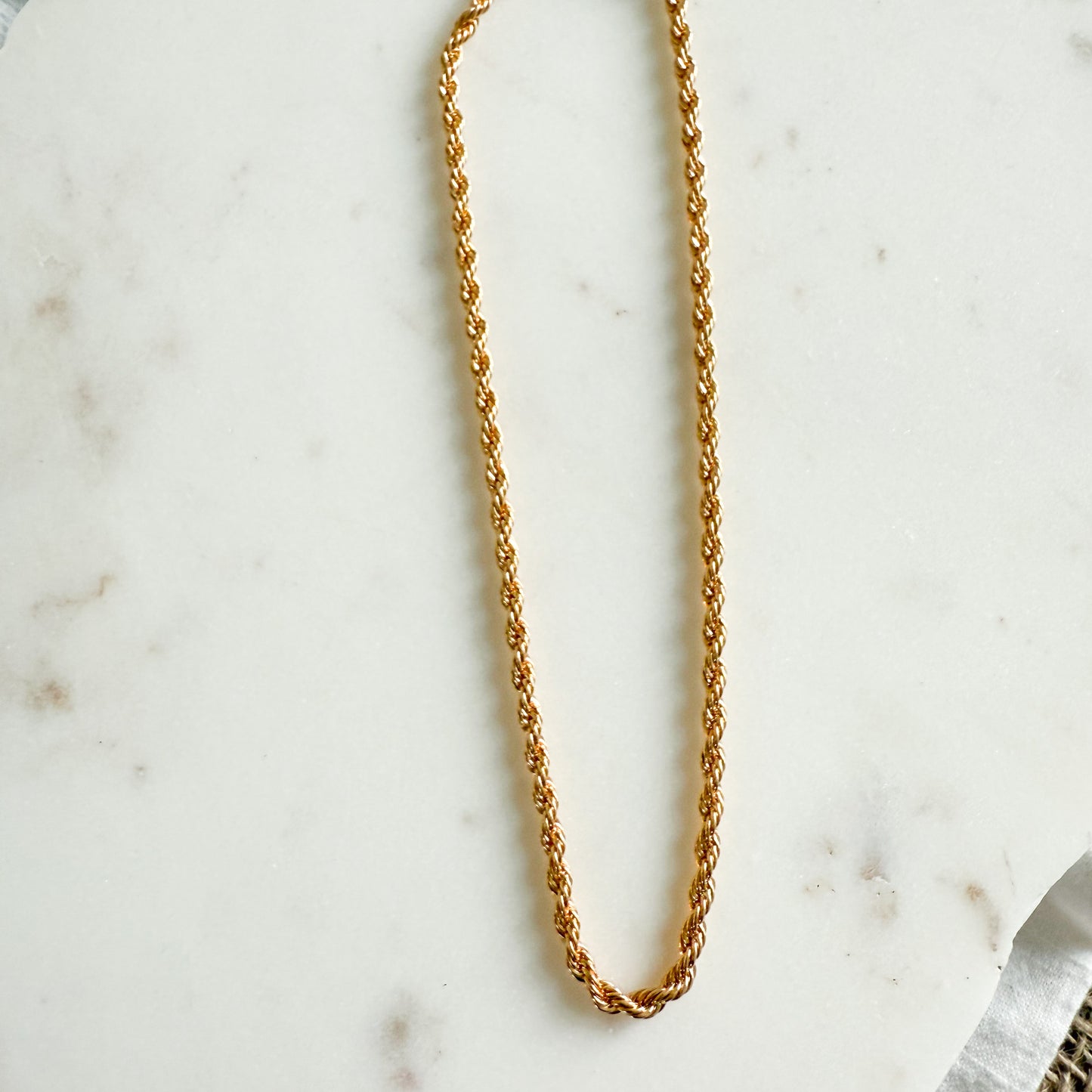 BelleStyle Thick Gold 18K Plate Brass Rope Chain Necklace