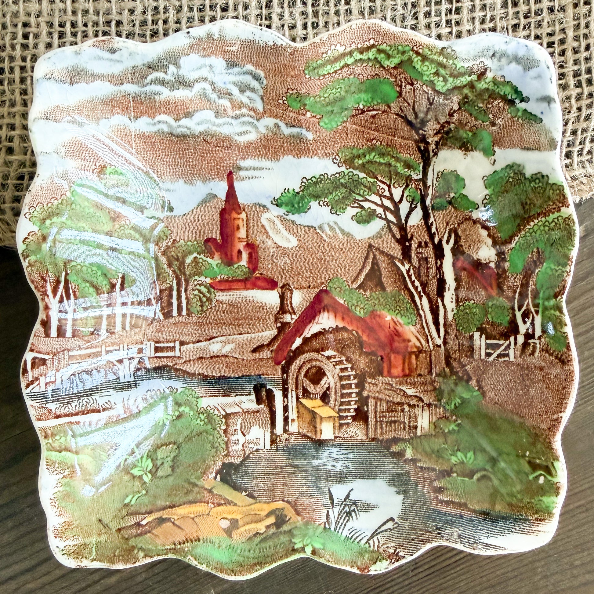 Rural England Vintage English Countryside Jewelry Dish