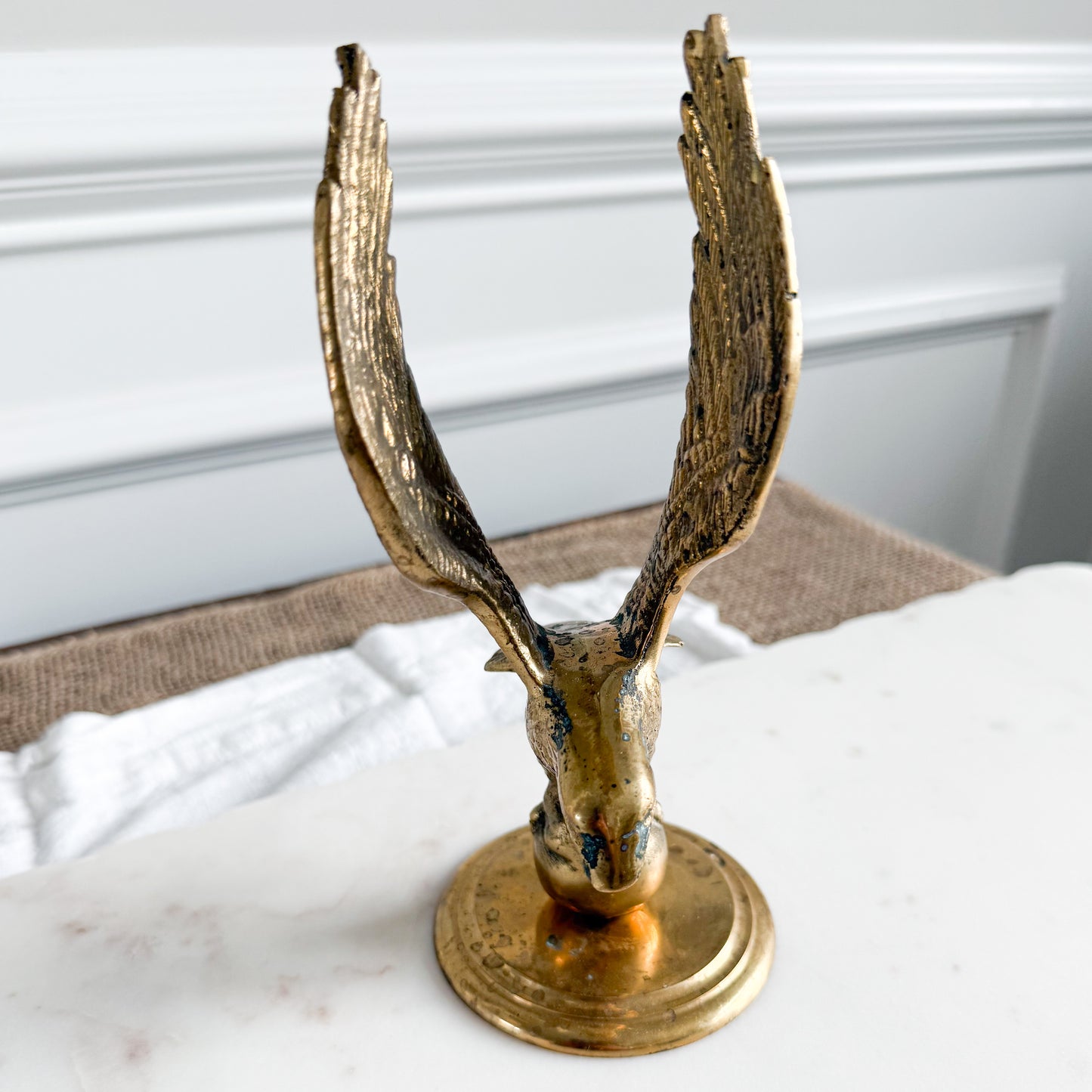 BelleStyle Vintage Brass Flying Eagle Statue