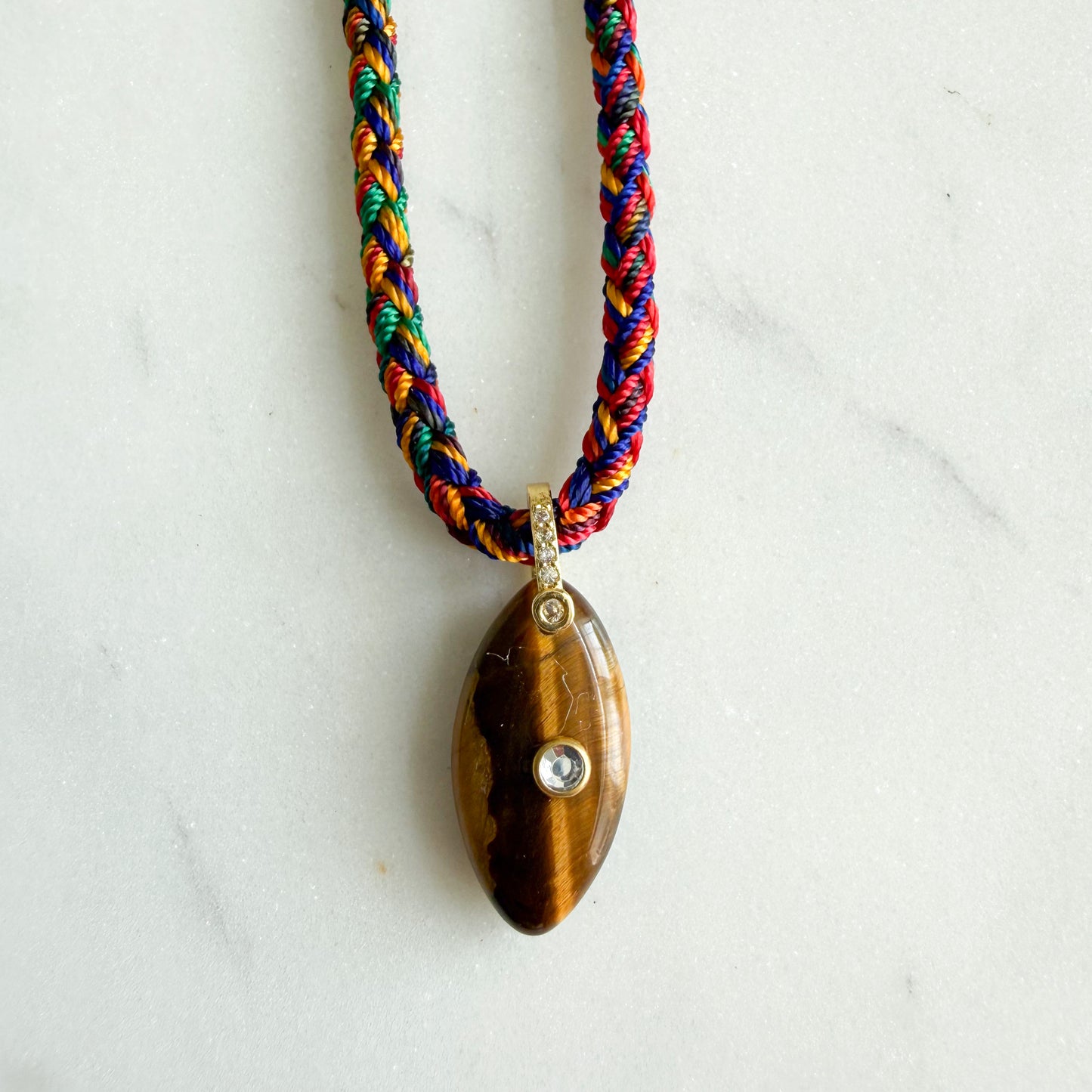 The Banks Semi-Precious Stone Braided Rope Necklace - BelleStyle