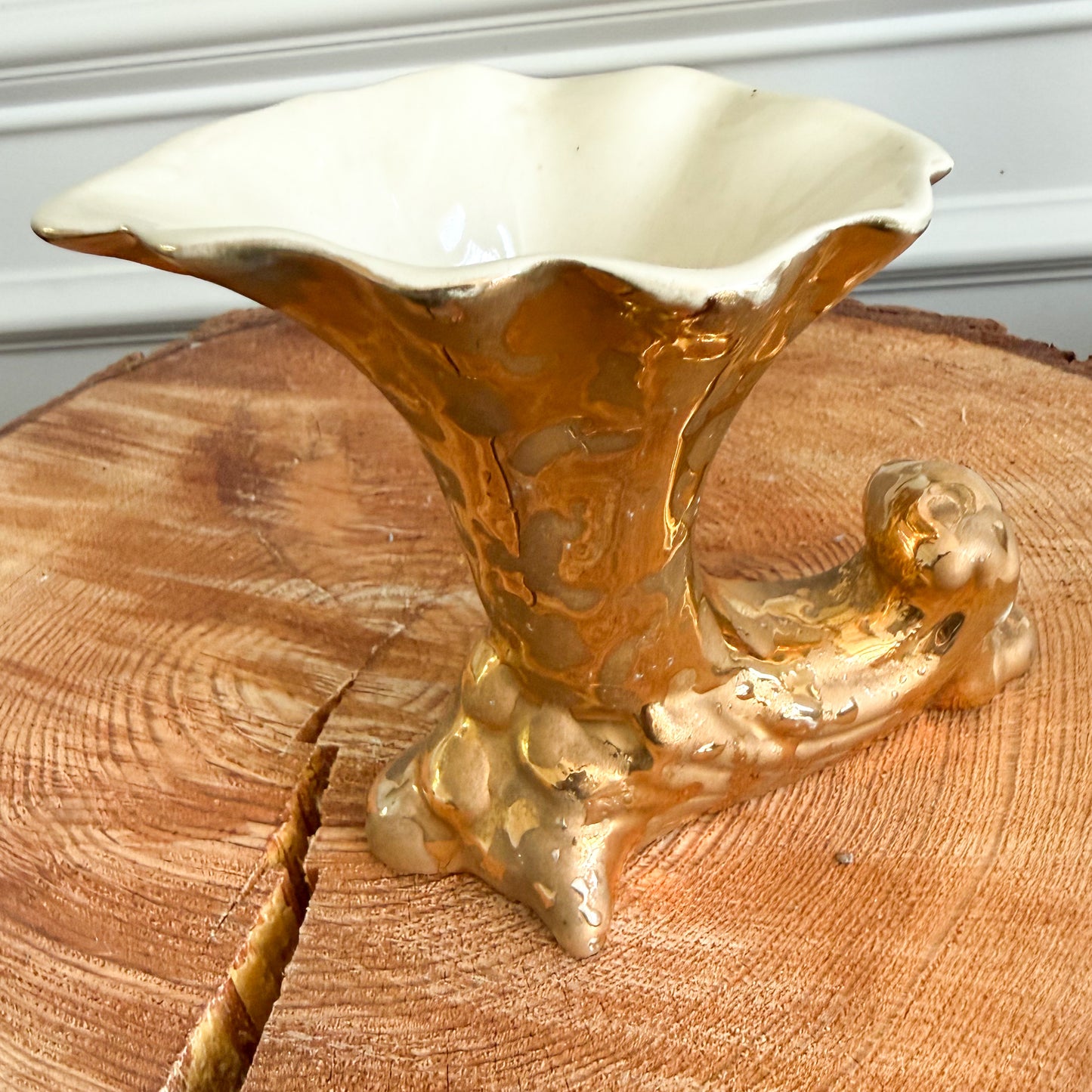 Mermaid Cup Vintage 24KT Gold MCM Vase