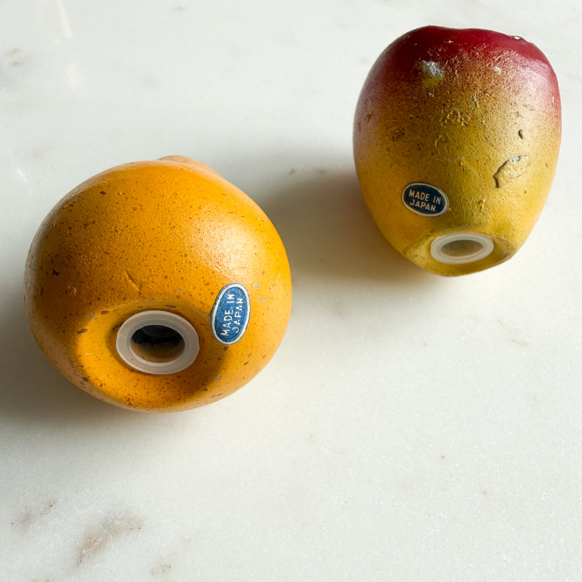Apple Pear MCM Hand Painted Salt Pepper Shakers - BelleStyle