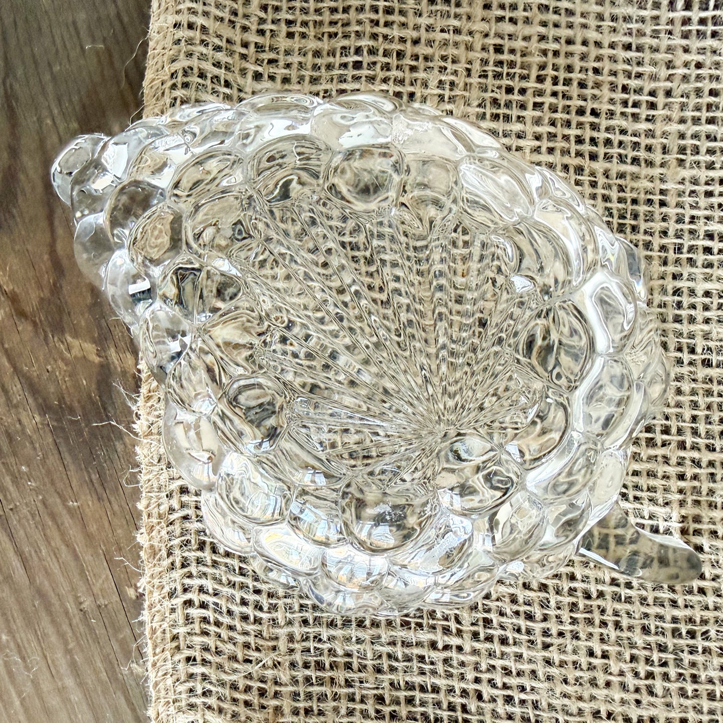Vintage Raspberry Crystal Jewelry Dish