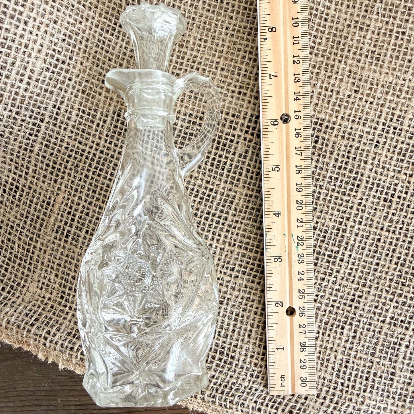 Star Anchor Hocking Vintage Oil Vinegar Glass Crystal Dispenser with Lid - BelleStyle