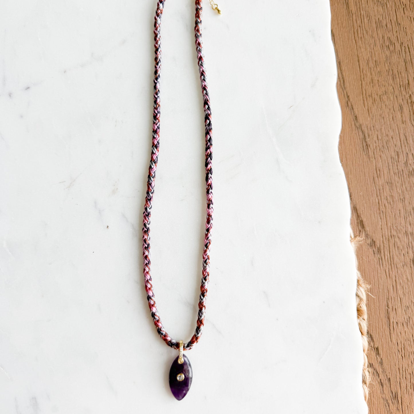 The Banks Semi-Precious Stone Braided Rope Necklace - BelleStyle