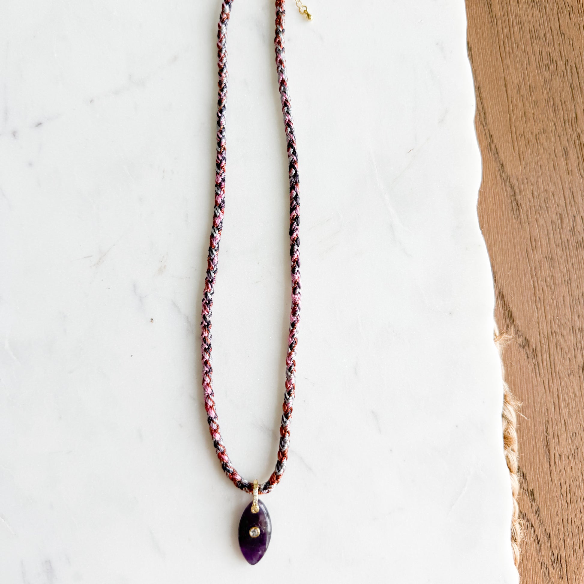 The Banks Semi-Precious Stone Braided Rope Necklace - BelleStyle