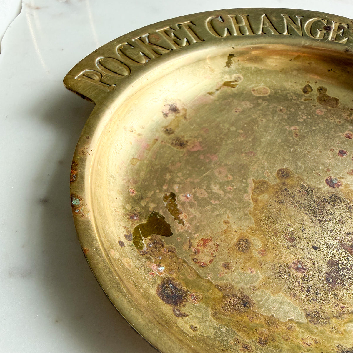 Pocket Change Vintage Brass Trinket Dish with Natural Patina - BelleStyle