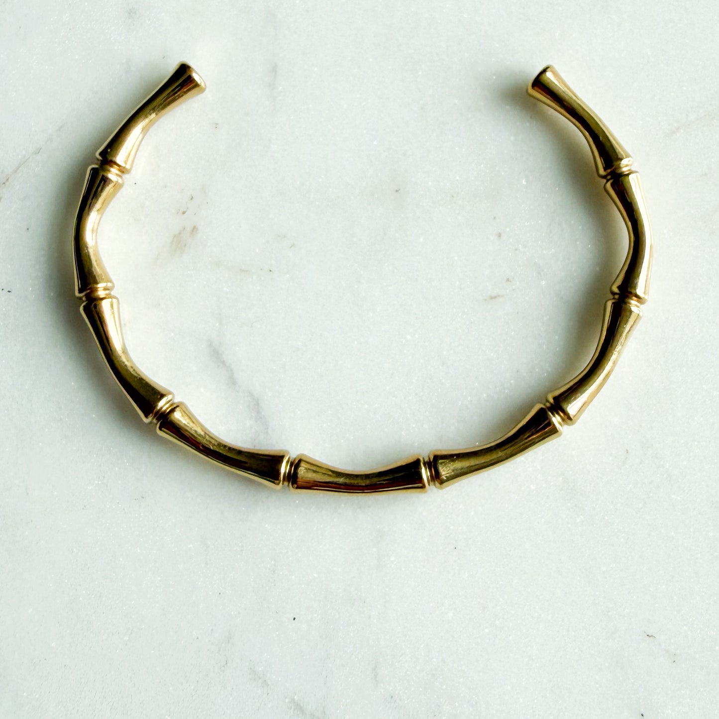 Bamboo Gold Cuff Bracelet - BelleStyle