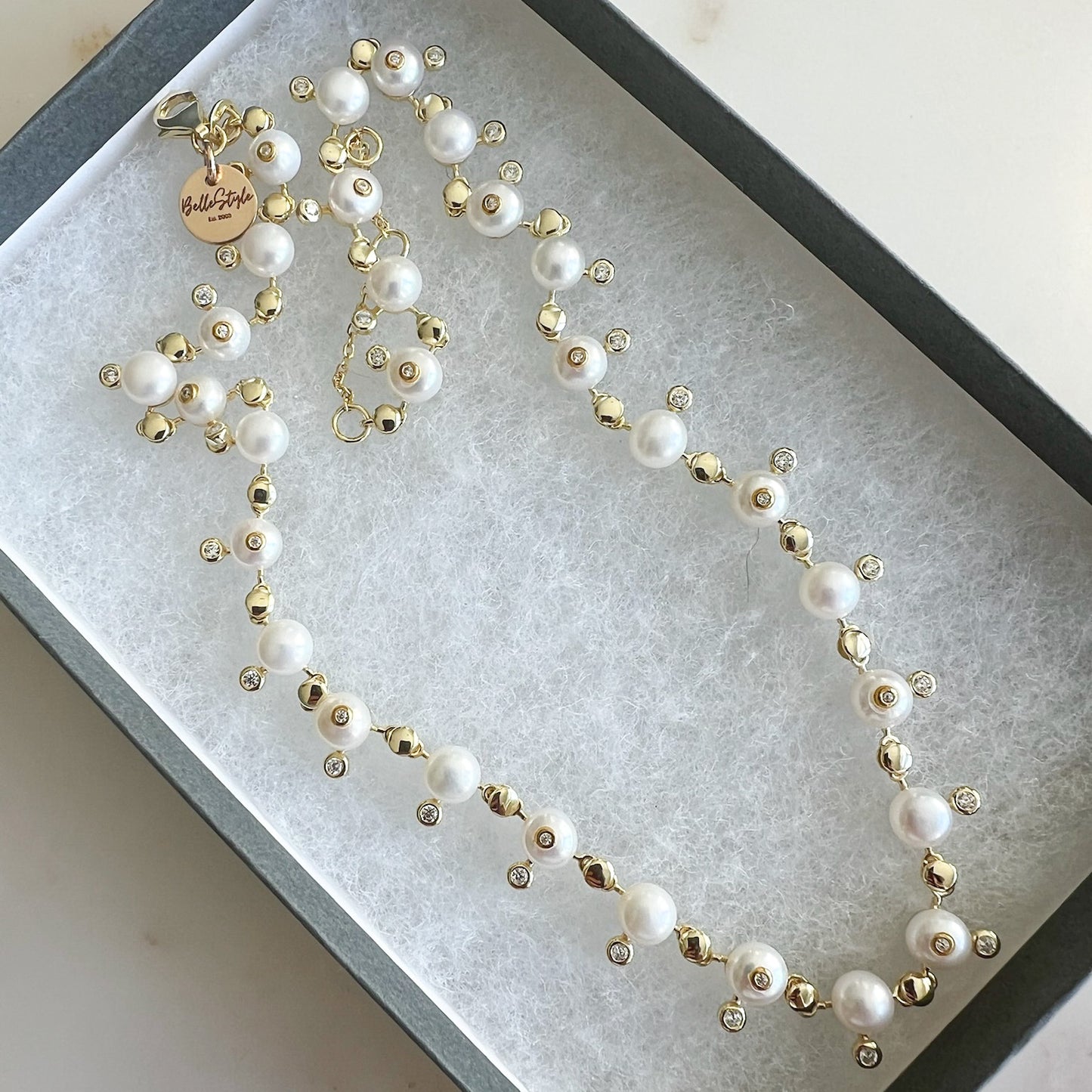 Victoria Freshwater Pearl Crystal Necklace
