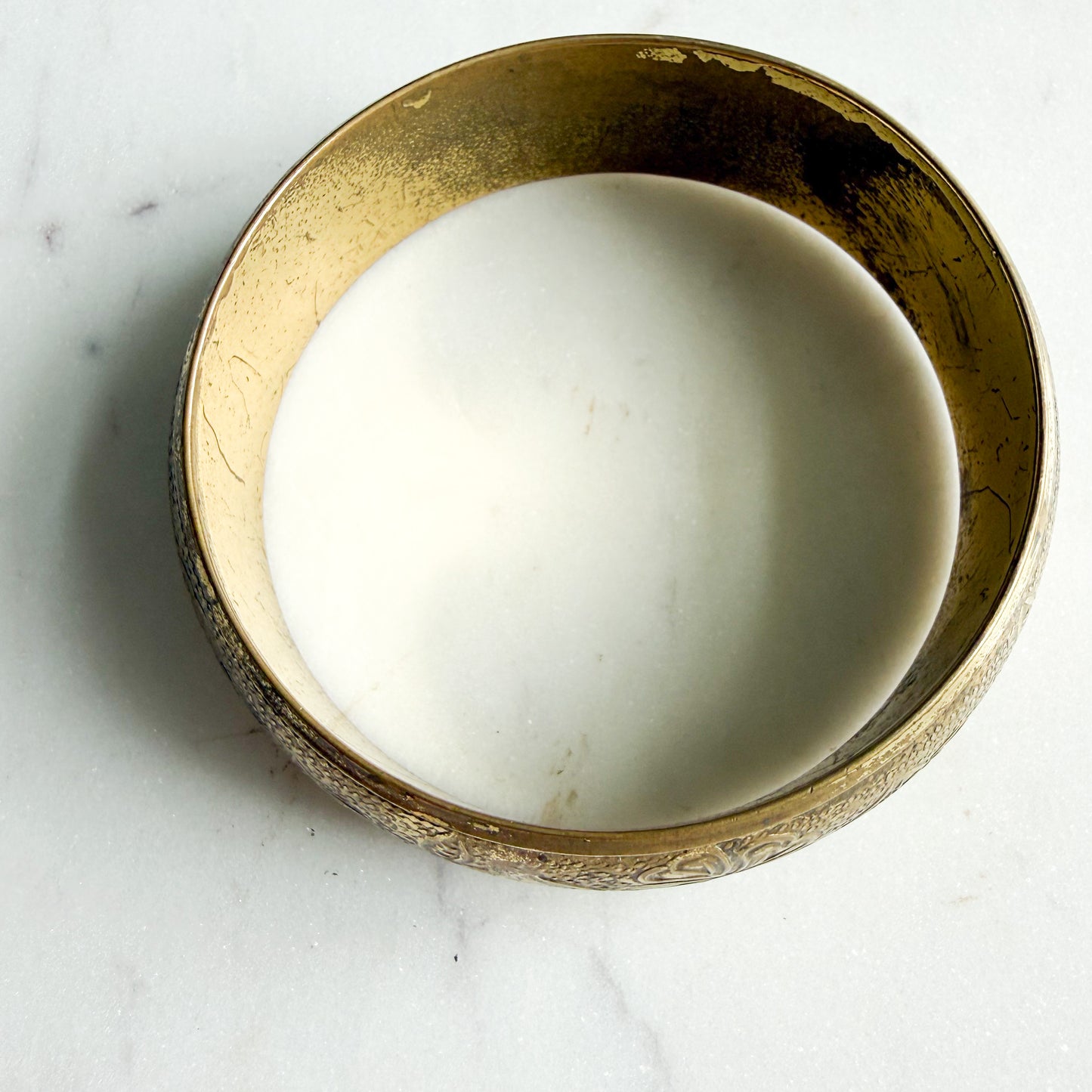 Polly Brass Filigree Thick Bangle Bracelet